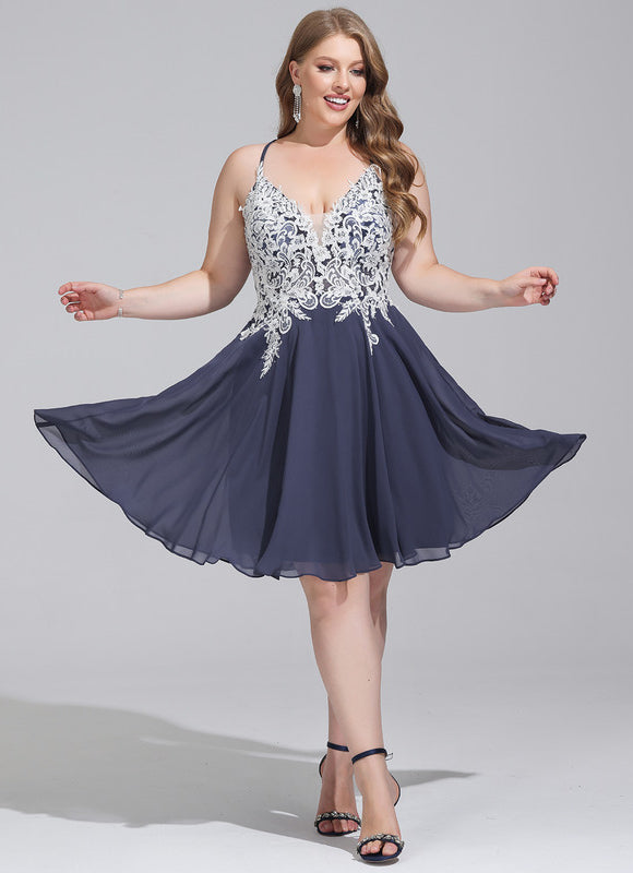 Robe Courte Évasée Brodée - gallery 4