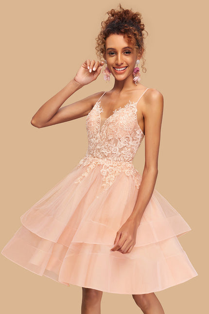 Robe Courte Rose Brodée - gallery 3