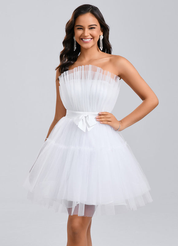 Robe Princesse Courte Blanche - gallery 3