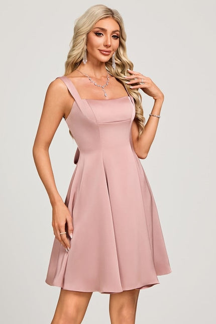 Robe Courte Trapèze Satinée - gallery 4