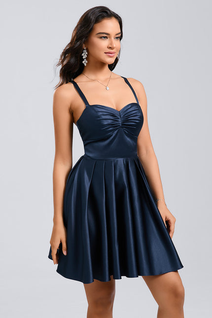 Robe Courte Satinée Évasée - gallery 6