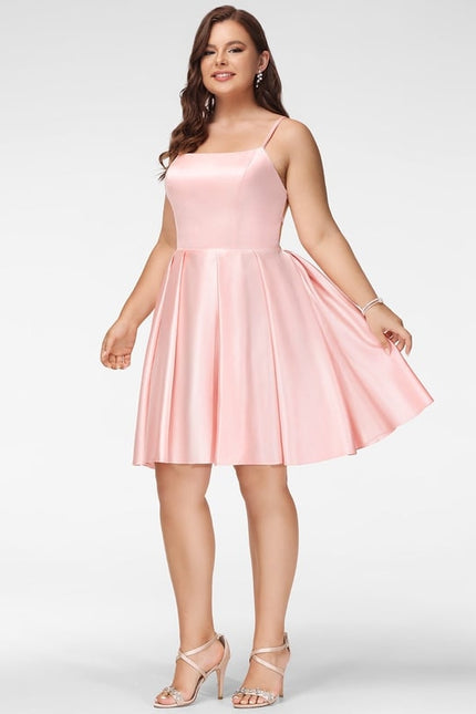 Robe Courte Rose Satinée - gallery 8
