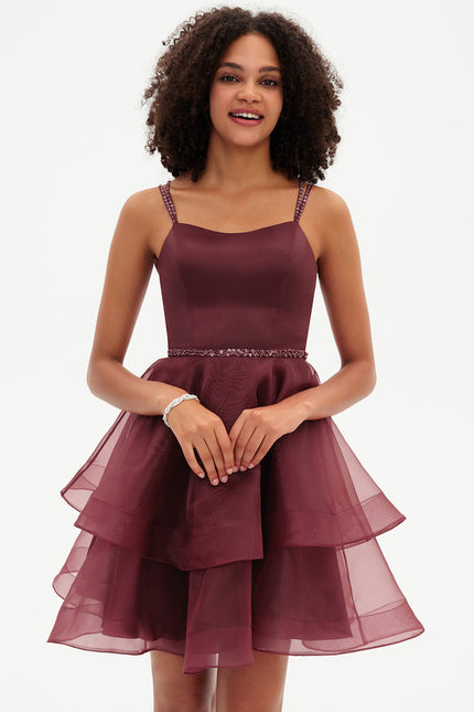 Robe Courte Cocktail Bordeaux - gallery 4