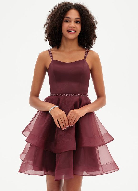 Robe Courte Cocktail Bordeaux - gallery 4