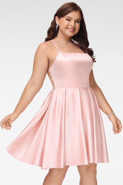 Robe Courte Rose Satinée - gallery 5
