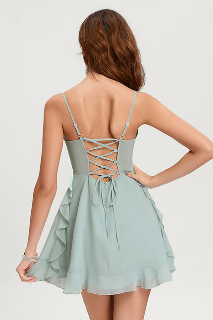 Robe Courte Mousseline Menthe - gallery 3
