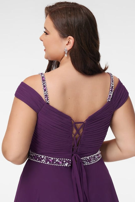Robe Courte Courte Violette Élégante - gallery 7