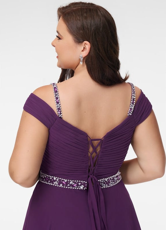 Robe Courte Courte Violette Élégante - gallery 7