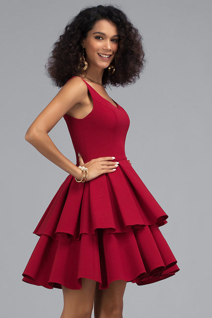 Robe Courte Évasée Cerise - gallery 3