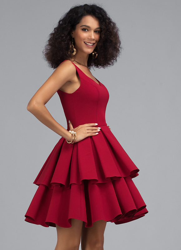 Robe Courte Évasée Cerise - gallery 3