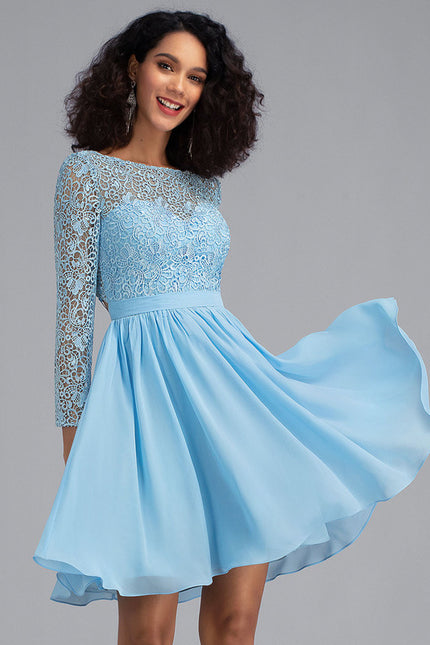 Robe De Soirée Courte Dentelle - gallery 1
