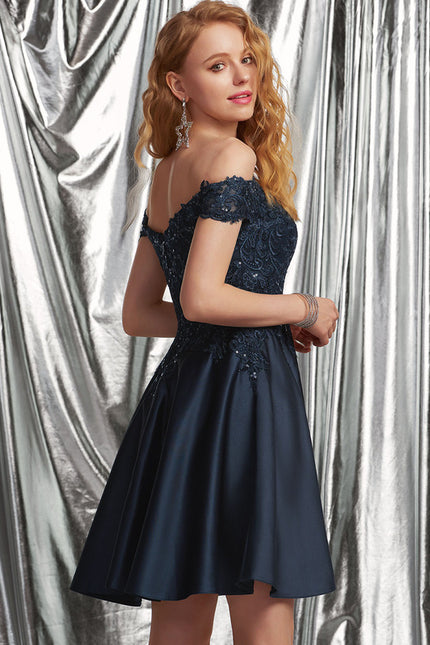 Robe Courte Satin Noire - gallery 3