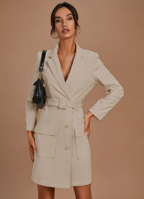 Robe Courte Blazer Beige - gallery 4
