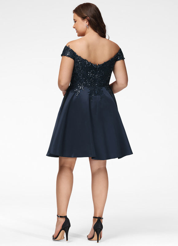 Robe Courte Satin Noire - gallery 7