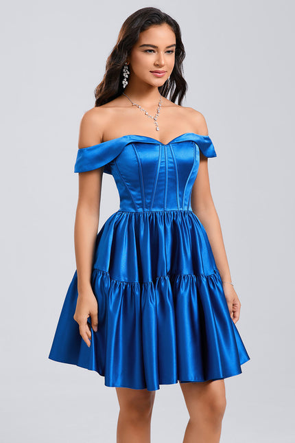 Robe Courte Satin Bordeaux - gallery 4