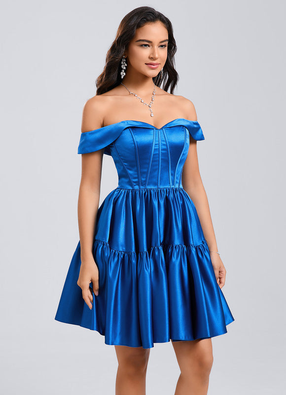 Robe Courte Satin Bordeaux - gallery 4