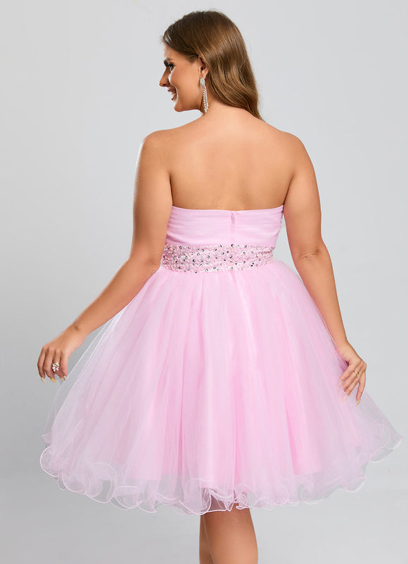 Robe Courte Tulle Rose - gallery 9