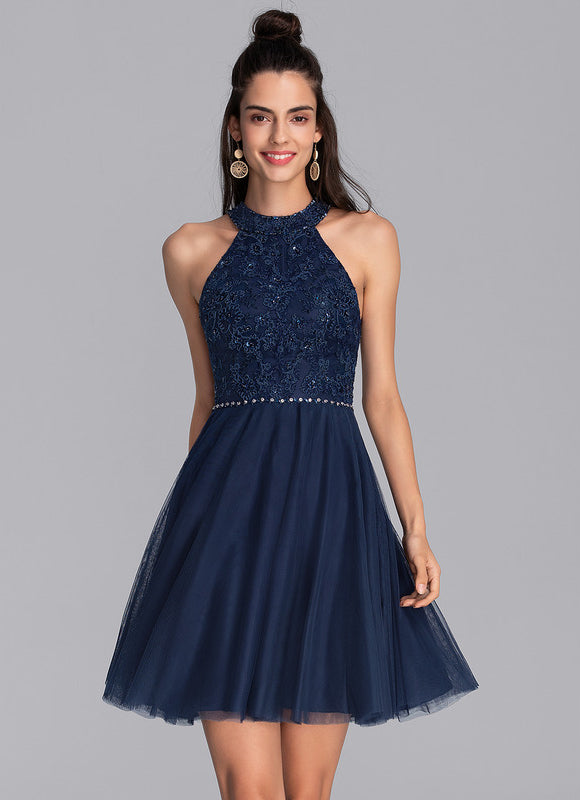 Robe Courte Soirée Bleu Nuit