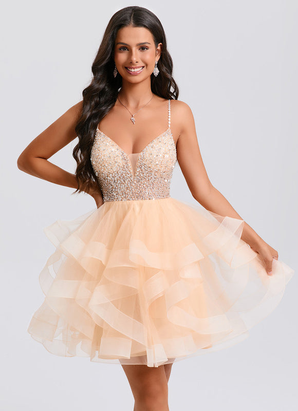 Robe Courte Décolleté Plongeant