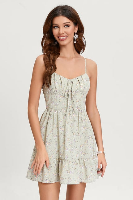 Robe Courte Fleurie Légère - gallery 4