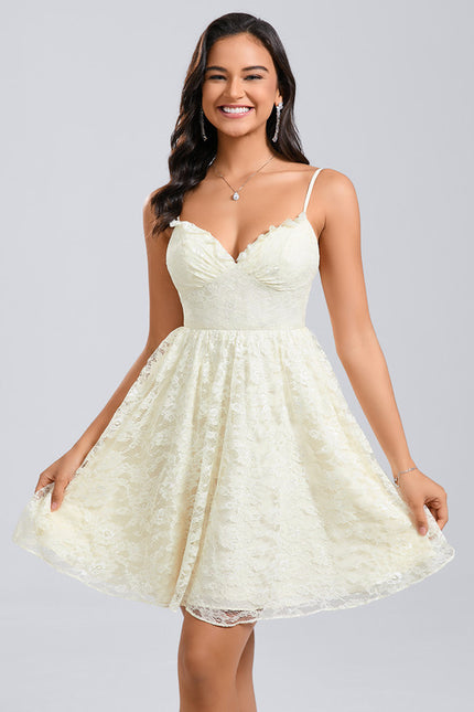 Robe Courte Dentelle Ivoire