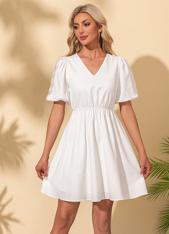 Robe Droite Courte Col V - gallery 1