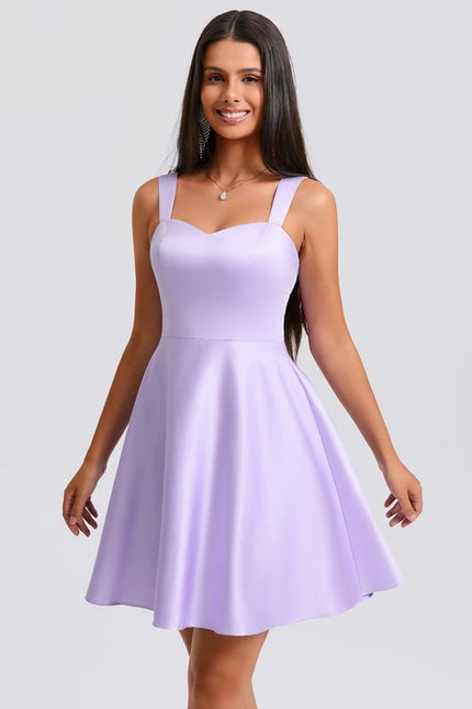 Robe Courte Lilas Ajustée - gallery 1
