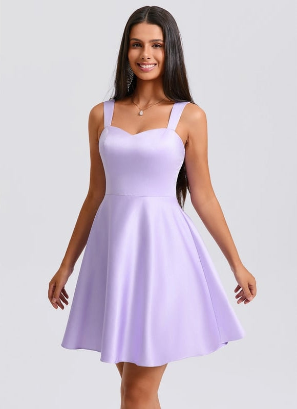 Robe Courte Lilas Ajustée - gallery 1