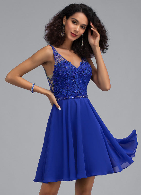 Robe Courte Vaporeuse Ornée - gallery 7