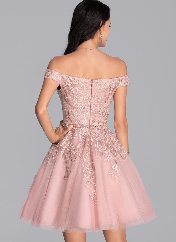 Robe Courte Tulle Perlée - gallery 4