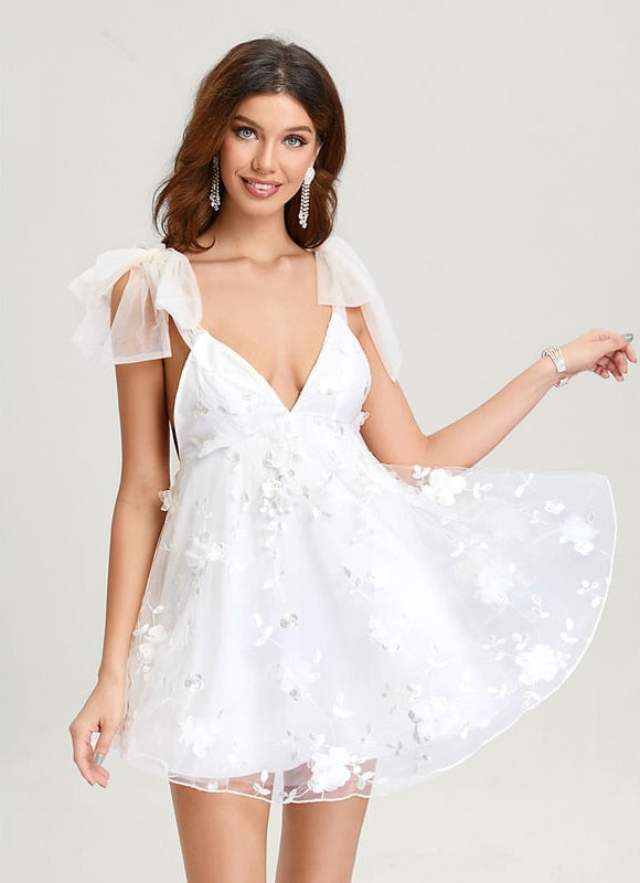 Robe Courte Tulle Florale