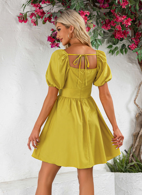 Robe Courte Jaune Vintage - gallery 3