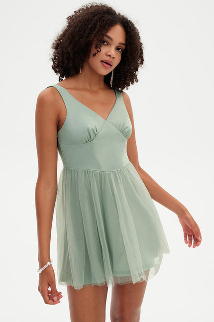 Robe Courte Tulle Émeraude - gallery 3