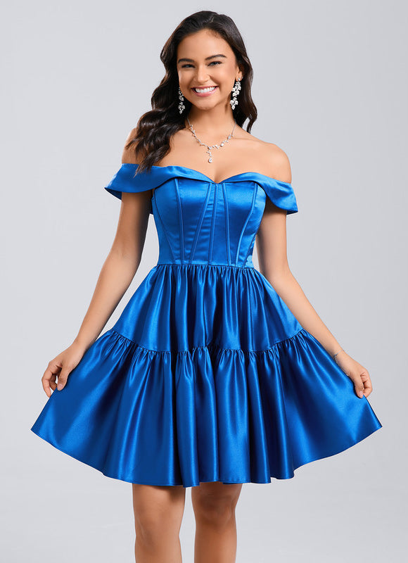 Robe Courte Satin Bordeaux - gallery 1