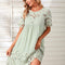 Robe Courte Fluide Dentelle Menthe