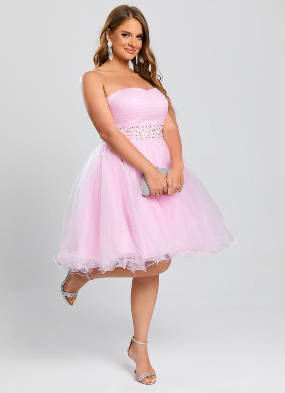 Robe Courte Tulle Rose - gallery 6
