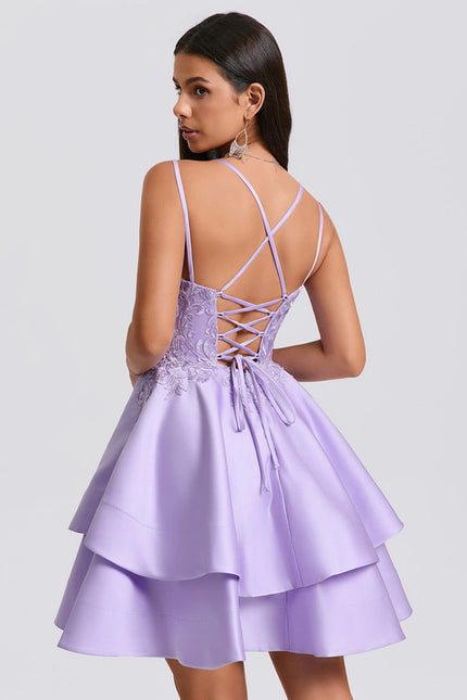 Robe Courte Lilas Élégante - gallery 5