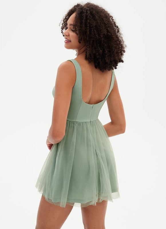 Robe Courte Tulle Émeraude - gallery 1