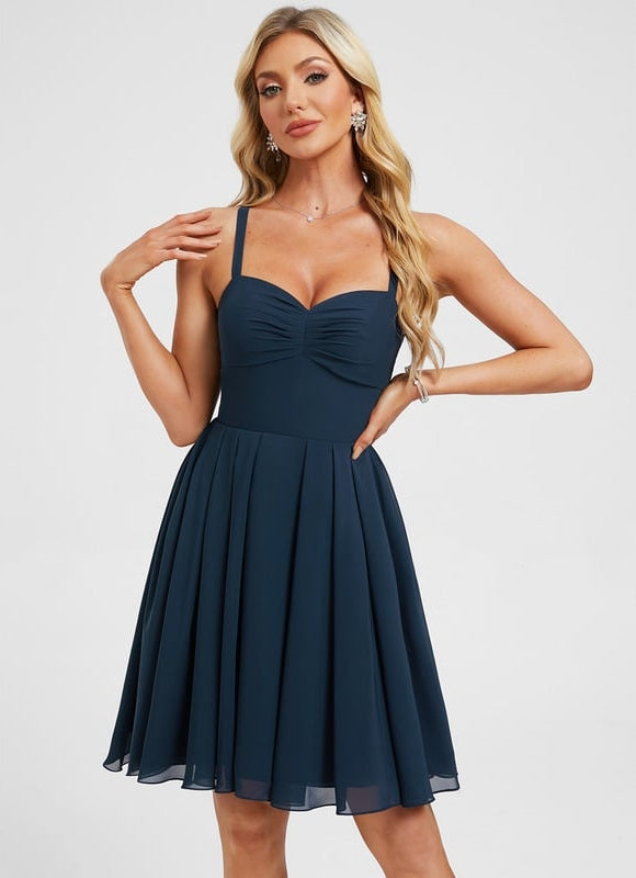 Robe Courte Dété Fleuri Bleu - gallery 2