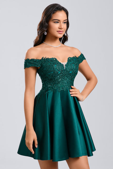 Robe Courte Émeraude Ornée - gallery 2