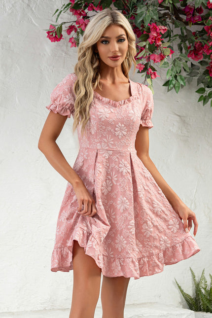 Robe Courte Rose Florale - gallery 1