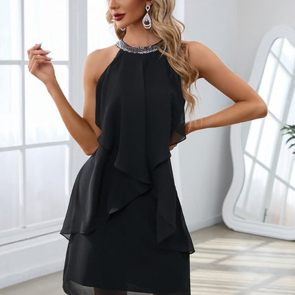 Robe Courte Fluide Noire