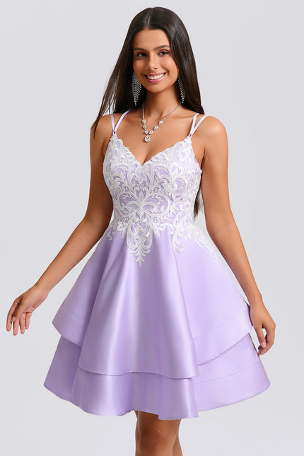 Robe Courte Lilas Élégante - gallery 4