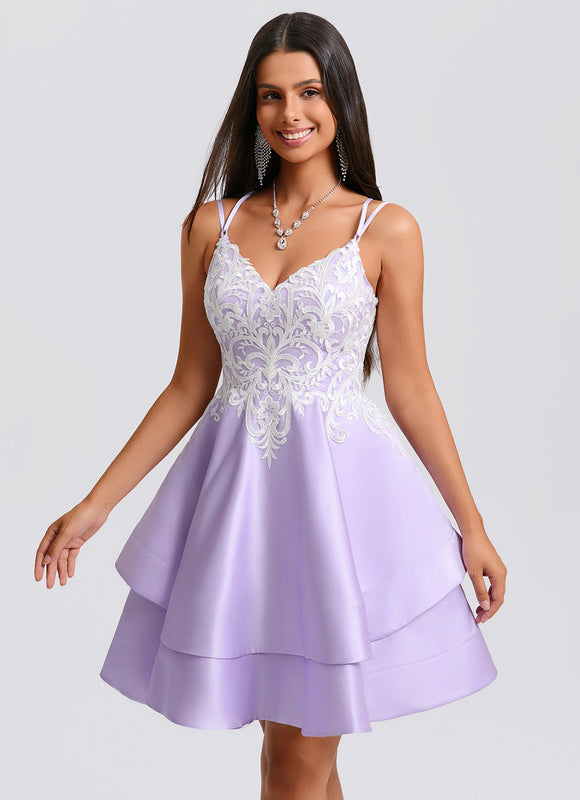 Robe Courte Lilas Élégante - gallery 4
