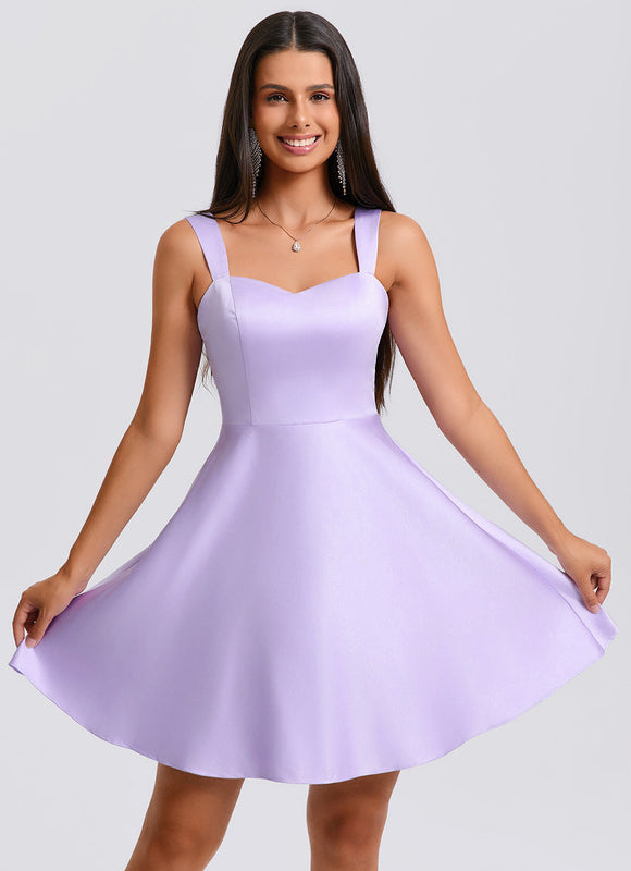Robe Courte Lilas Ajustée - gallery 3