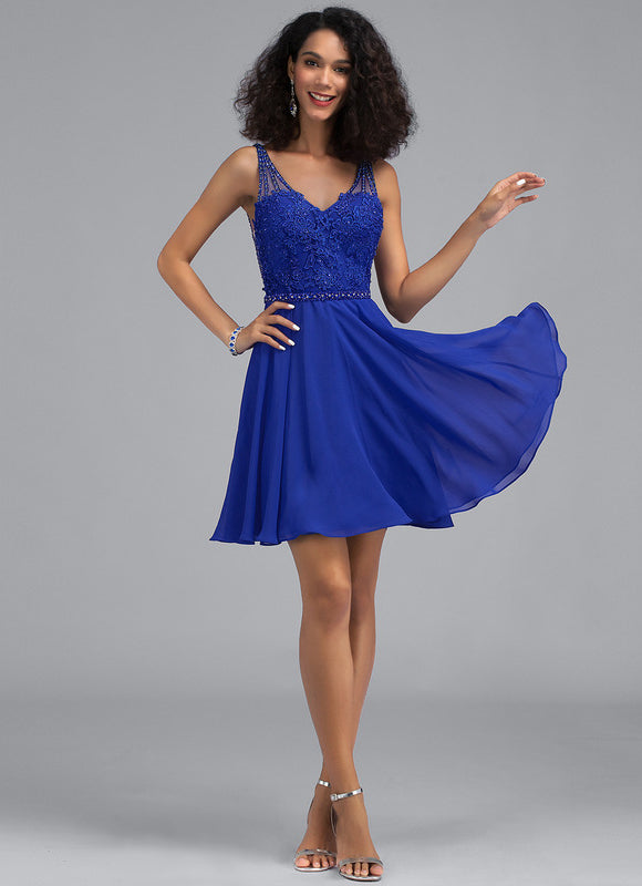 Robe Courte Vaporeuse Ornée - gallery 3