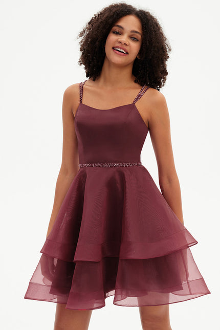 Robe Courte Cocktail Bordeaux - gallery 3