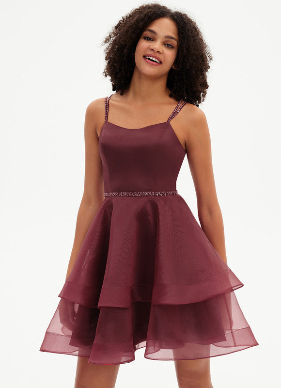 Robe Courte Cocktail Bordeaux - gallery 3
