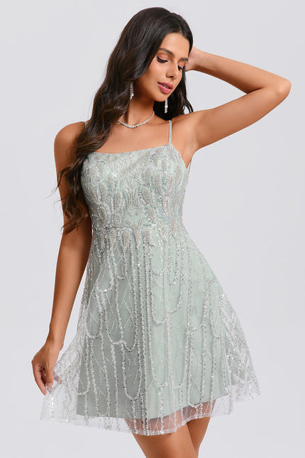 Robe Courte Paillettes Femme - gallery 3