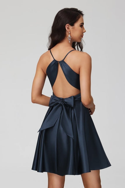 Robe Courte Satinée À Volants - gallery 7